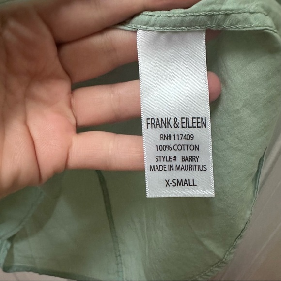 NWT Frank & Eileen green Barry shirt button down top collared XS cotton - Picture 7 of 8